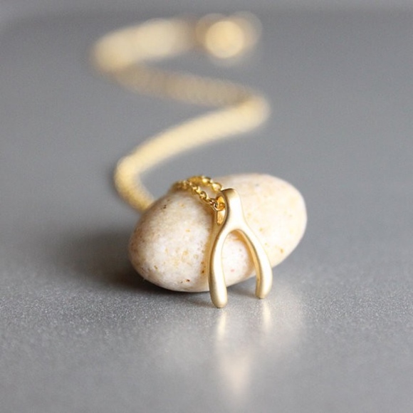 Wishbone Necklace Dainty Delicate Pendant Necklace - Picture 3 of 6